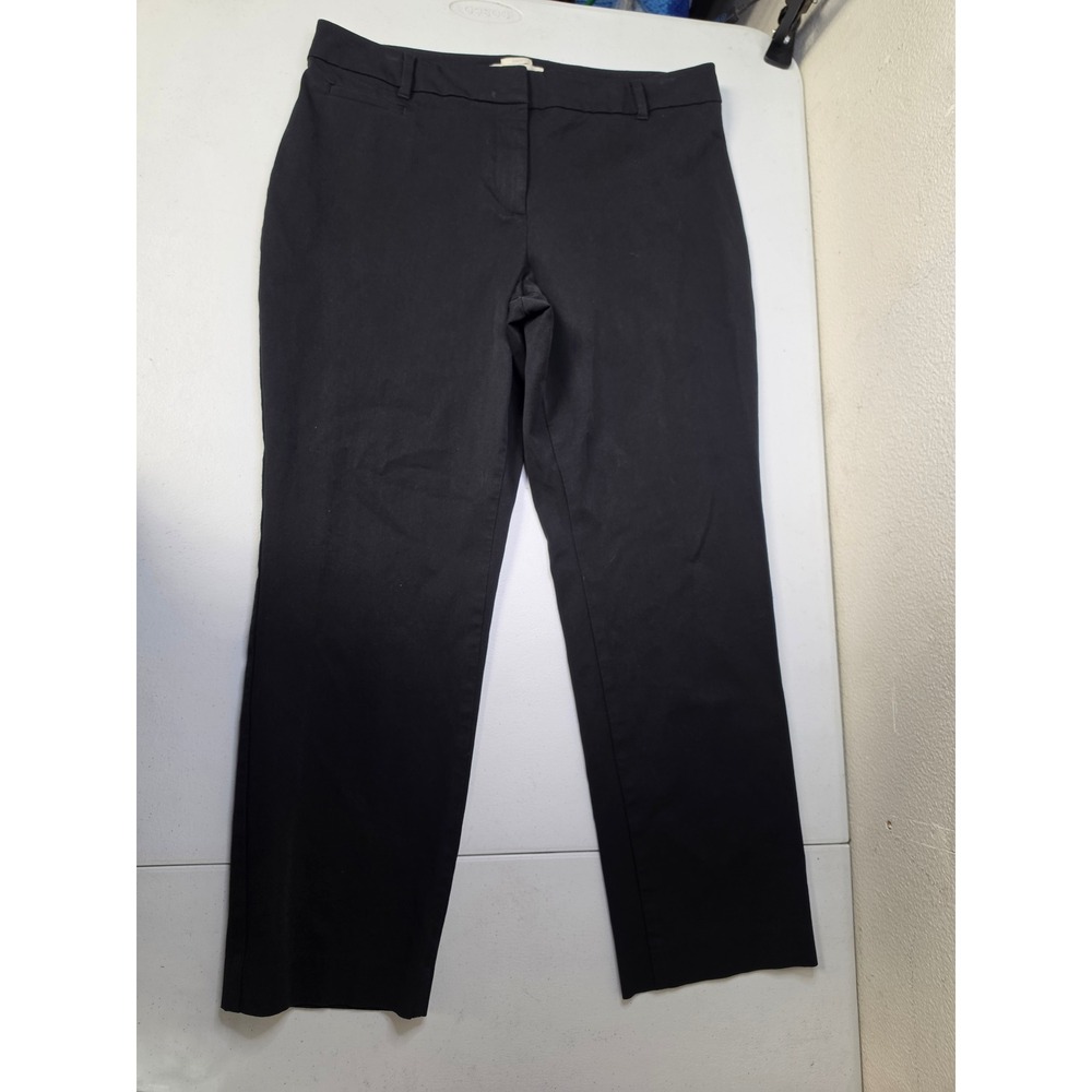 Talbots Curvy Petite Black Straight Leg Trousers Pants Size 14P Professional